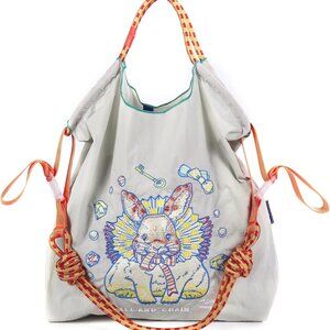 Elegant Embroidery Tote Bag for Women - Foldable, Durable, 15x16 Inch